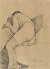 LLEWELYN LLOYD, Lying Female Nude, black chalk